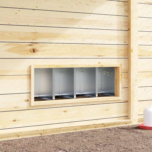 Кутия за гнездене за пилета с 4 отделения и крака, поцинкована стомана