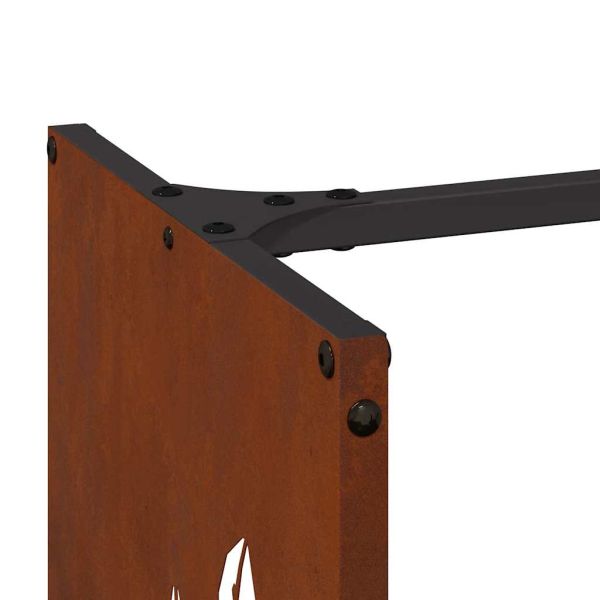 Стойка за дърва за огрев 40x30x80 см Патинираща стомана