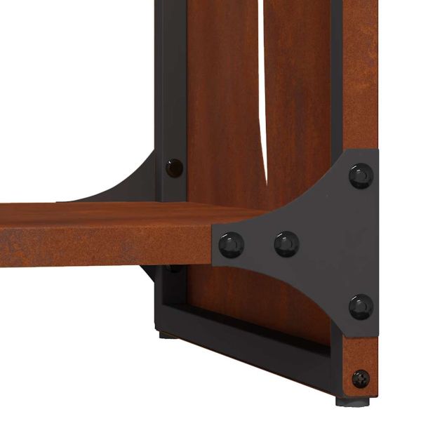 Стойка за дърва за огрев 40x30x80 см Патинираща стомана