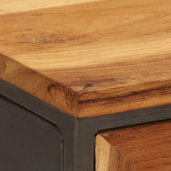 Шкаф, рециклиран тик и стомана, 65x30x70 см