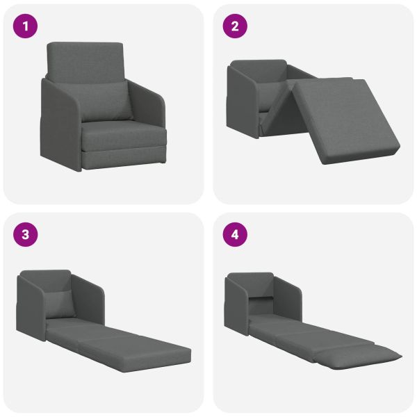 Диван легло 60cm Тъмен сив текстил