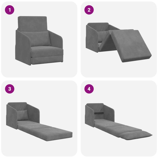 Диван легло Тъмен сив 65 x 80 x 83 см Кадифе