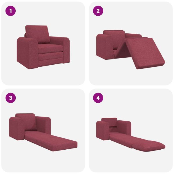 Диван легло Виненочервен 98 x 71 x 83 см текстил
