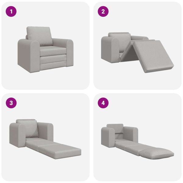 Диван легло Облачно сиво 98 x 71 x 83 см текстил