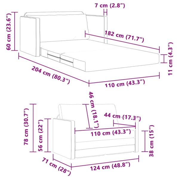 Диван легло 110cm Черно Изкуствена