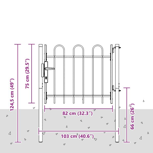 Врата за ограда Boxtel 103 x 124,5 см Прахово боядисана стомана