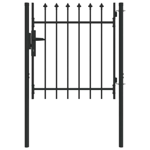 Врата за ограда Сив 103 x 150 cm Прахово боядисана стомана