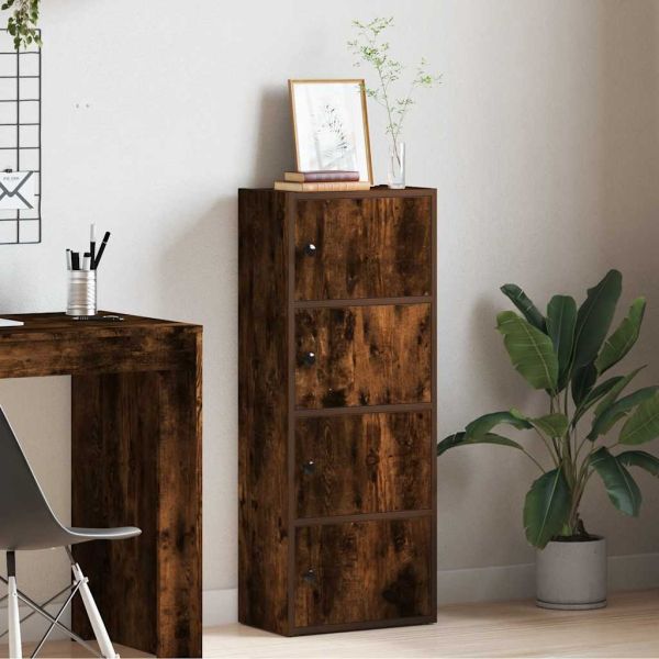 Библиотека, опушен дъб, 40x24x102 см, инженерно дърво