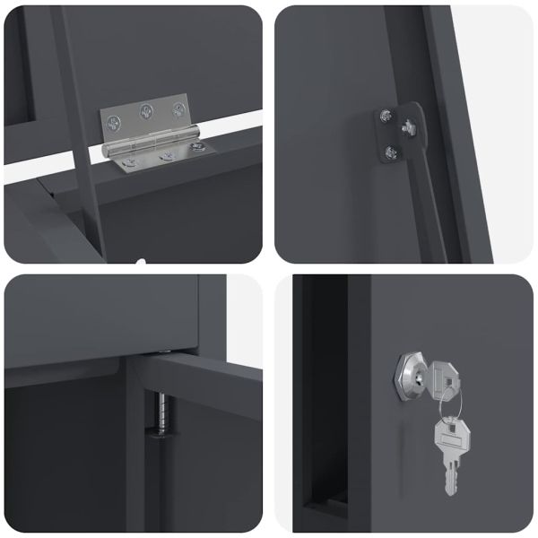 Пощенска кутия за пратки Антрацит 44,5 x 29 x 110,5 см Стомана