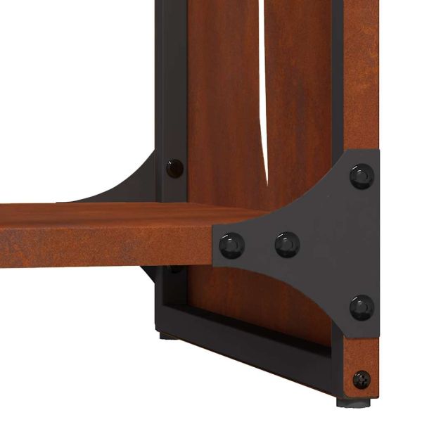 Стойка за дърва за огрев 40x30x80 см Патинираща стомана