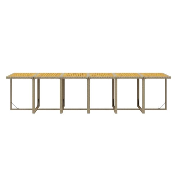 Градински комплект с възглавници, 17 части, полиратан, бежов