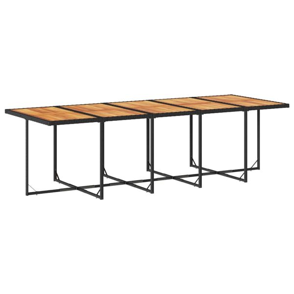 Външен трапезен комплект 13 части с възглавници черен полиратан