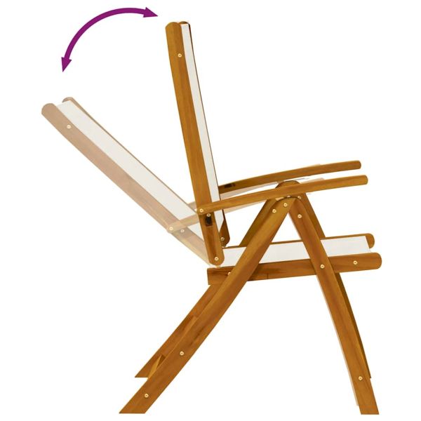 Градински трапезен комплект, 5 части, акация масив и textilene