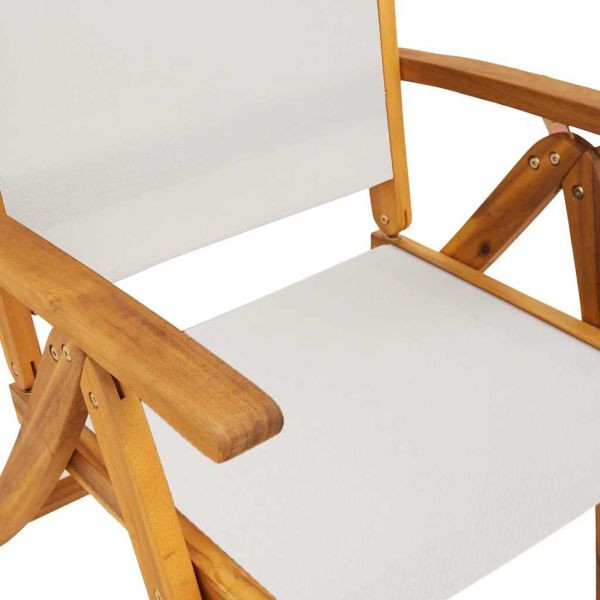 Градински трапезен комплект, 7 части, акация масив и textilene