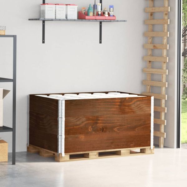 Палетни страници, кафяв, 3 бр, 120x80см, борова дървесина масив