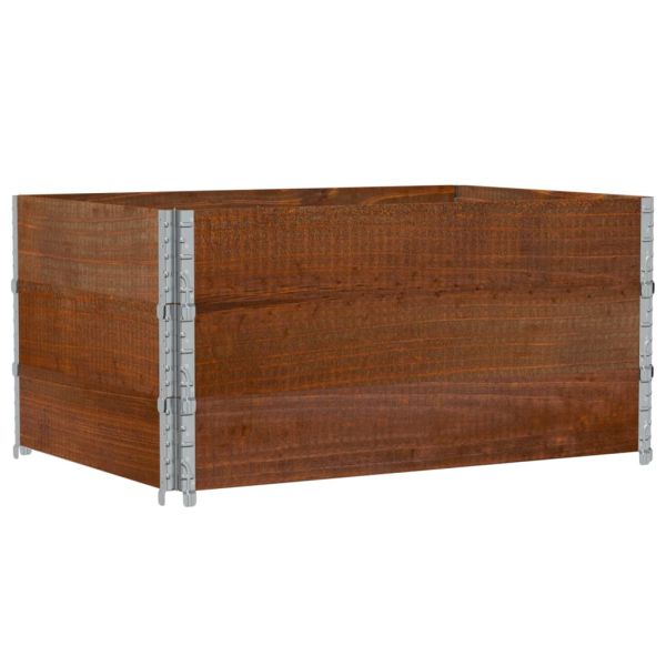 Палетни страници, кафяв, 3 бр, 120x80см, борова дървесина масив