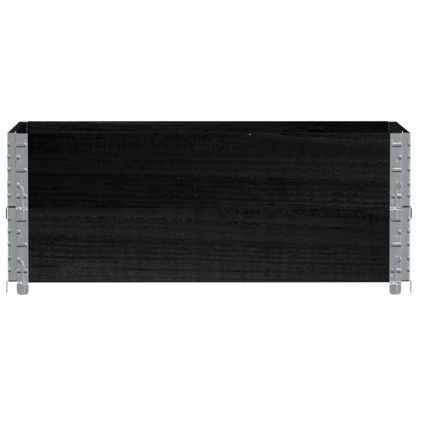 Градинска кашпа, черен, 100x50 см, борова дървесина масив