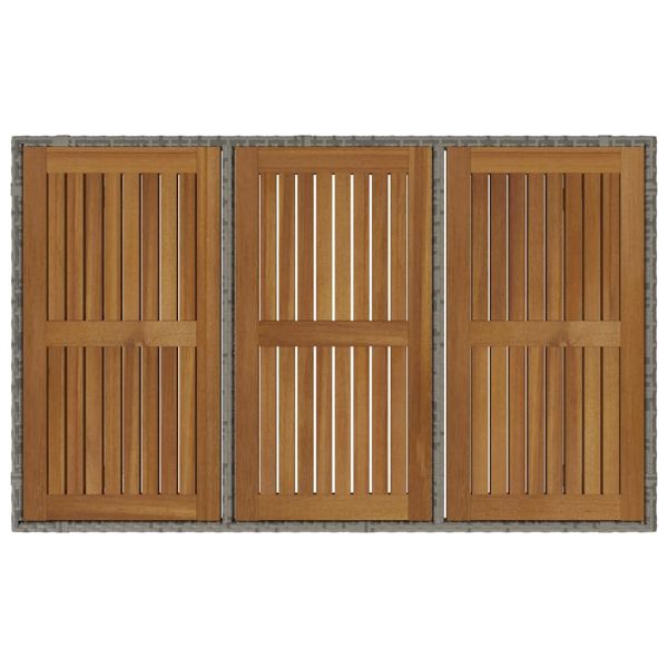 Комплект за хранене в градината 7 pcs Сив и кафяв полиратан