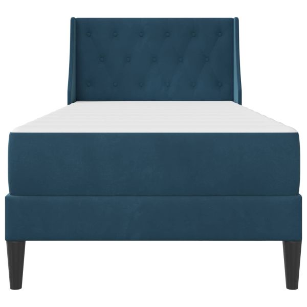 Рамка за легло с матрак с матрак Синьо 90 x 190 cm Кадифе