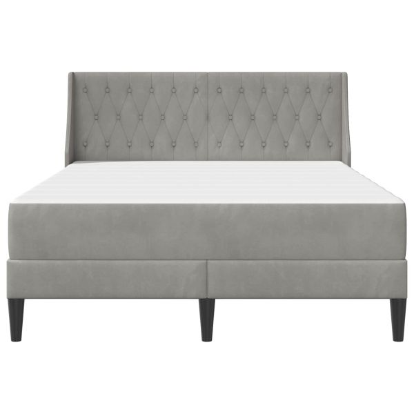 Рамка за легло с матрак с матрак Светлосиво 140 x 200 cm Кадифе