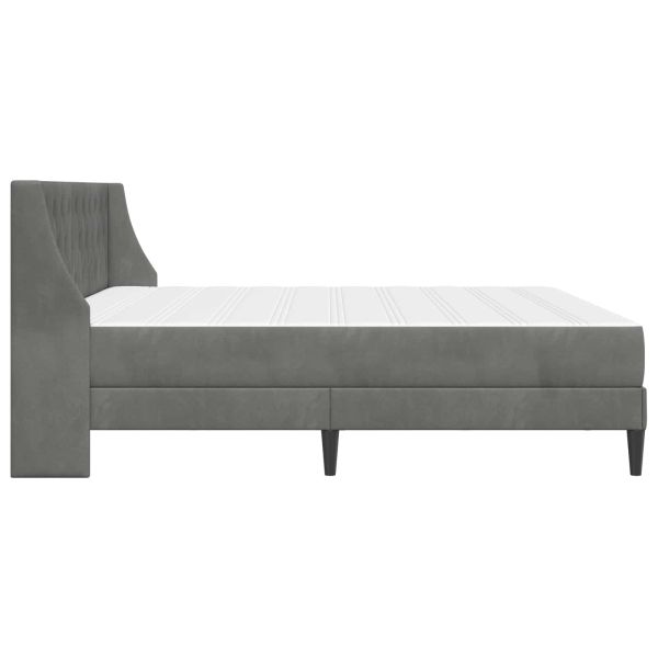 Рамка за легло с матрак с матрак Тъмен сив 200 x 200 cm Кадифе
