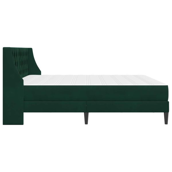 Рамка за легло с матрак Тъмен зелен 200 x 200 cm Кадифе