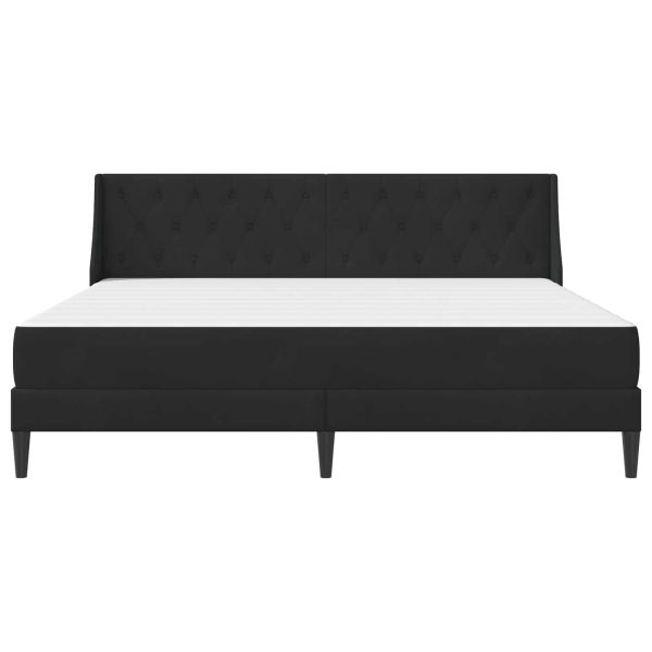 Рамка за легло с матрак с матрак Черен 200 x 200 cm Кадифе