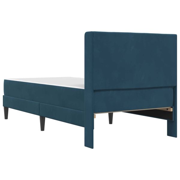 Рамка за легло с матрак с таблото Синьо 90 x 200 cm Кадифе