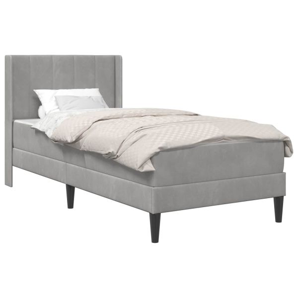 Рамка за легло с матрак Светлосиво 100 x 200 cm Кадифе