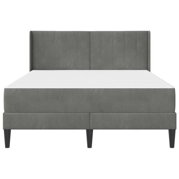 Рамка за легло с матрак Тъмен сив 120 x 200 cm Кадифе