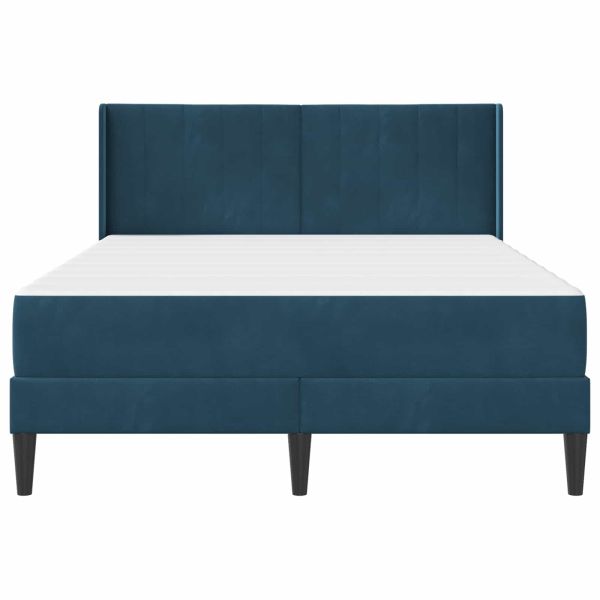 Рамка за легло с матрак Синьо 140 x 190 cm Кадифе