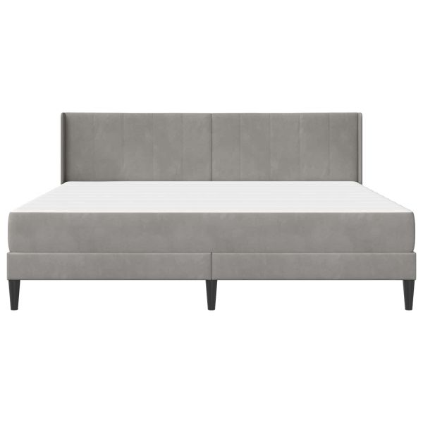 Рамка за легло с матрак Светлосиво 180 x 200 cm Кадифе