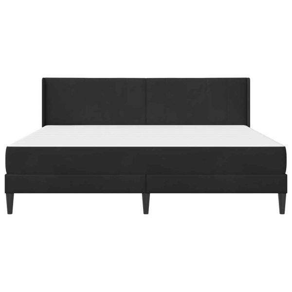 Рамка за легло с матрак Черен 180 x 200 cm Кадифе