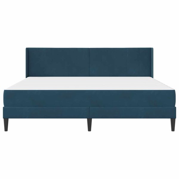 Рамка за легло с матрак Синьо 180 x 200 cm Кадифе