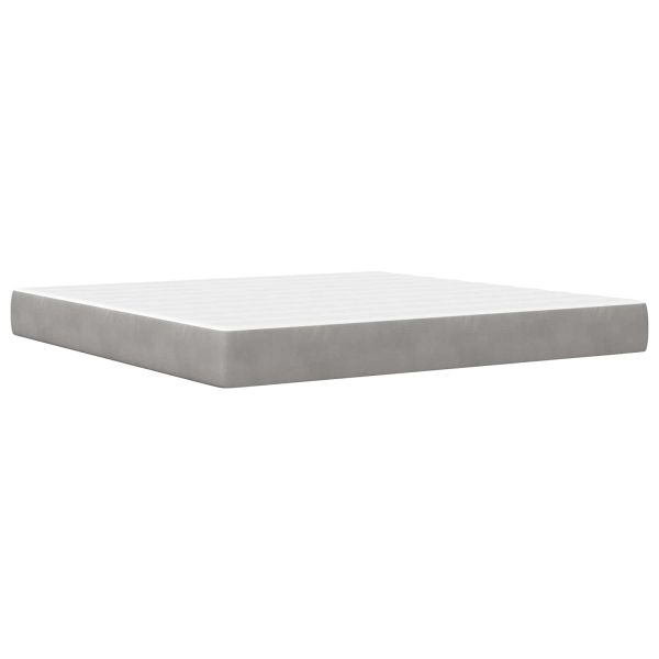 Рамка за легло с матрак Светлосиво 200 x 200 cm Кадифе