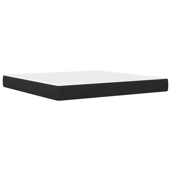 Рамка за легло с матрак Черен 200 x 200 cm Кадифе