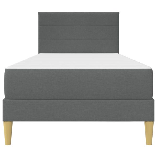 Рамка за легло Тъмен сив 90 x 200 cm Полиестер