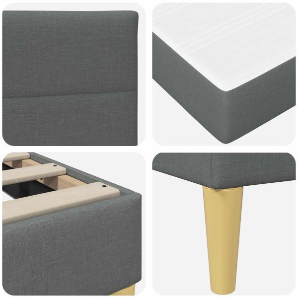 Рамка за легло Тъмен сив 140 x 190 cm Полиестер