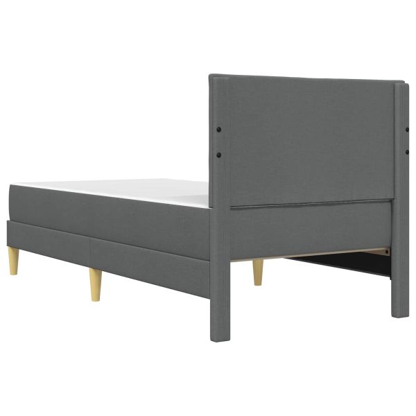 Рамка за легло с матрак 2 pcs Тъмен сив 90 x 190 cm текстил