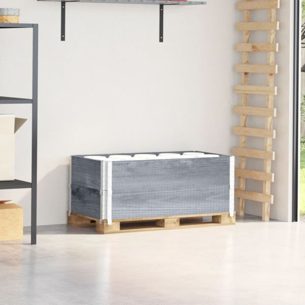 Палетни страници, сив, 2 бр, 100x50 см, борова дървесина масив