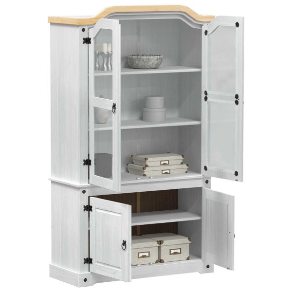 Витрина Бяло 103.5 x 42 x 180 см Солидно борово дърво