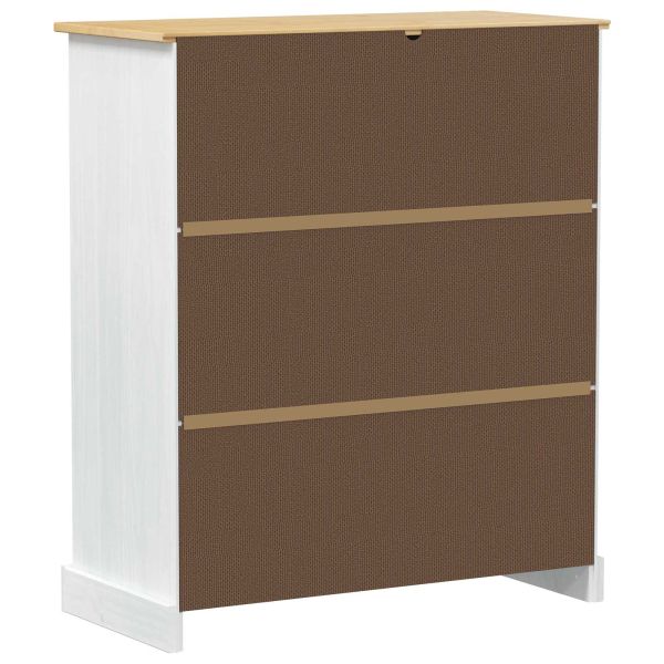 Шкаф за вино Бяло 97 x 45 x 114 см Солидно борово дърво