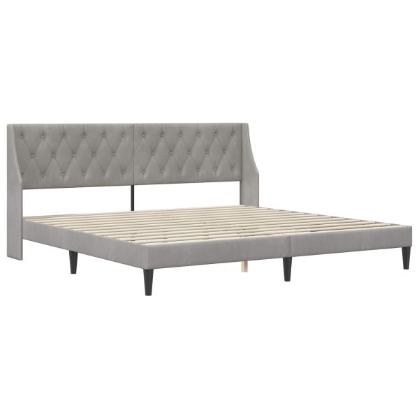Рамка за легло с таблото Светлосиво 180 x 200 cm Кадифе