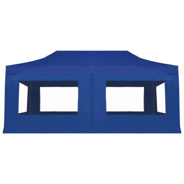 Професионална сгъваема парти шатра + стени алуминий 6х3 м синя