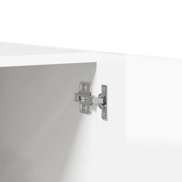 Гардероб, бял гланц, 80x52x180 см, ПДЧ