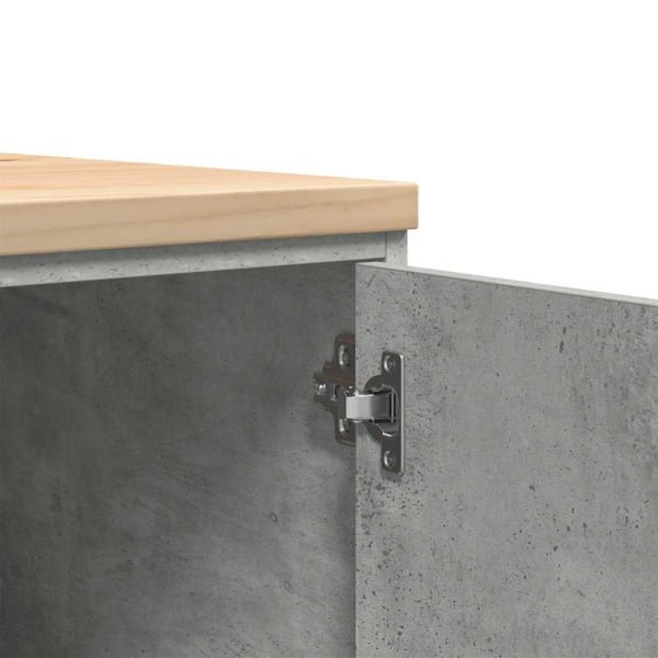 Гаражен шкаф за съхранение, бетонно сив, 60x51x85 см, бор масив