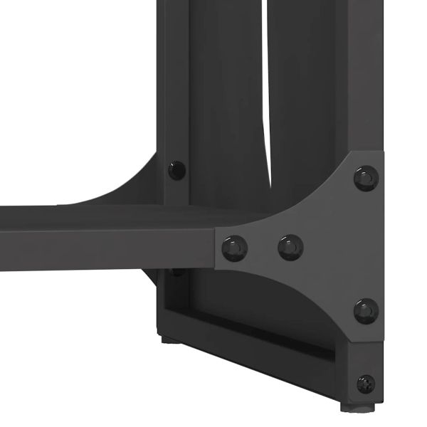 Стойка за дърва, черна, 40x30x80 см, студеновалцувана стомана