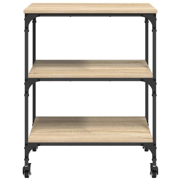 Кухненска количка Сонома дъб 60 x 41 x 76 см Инженерно дърво