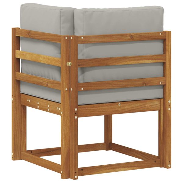 Външен ъглов диван Солидно акациево дърво Естествен