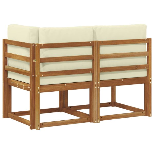 Външен среден и ъглов диван 2 Брой Натурален и Крема